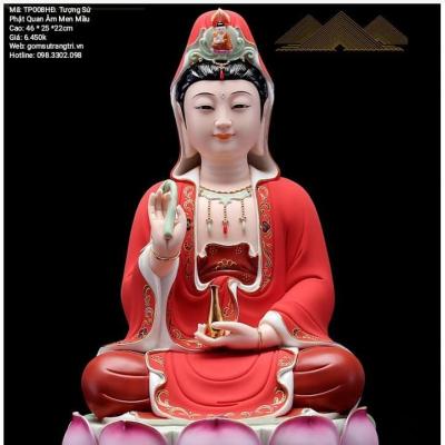 TƯỢNG SỨ PHẬT QUAN ÂM MEN MÀU